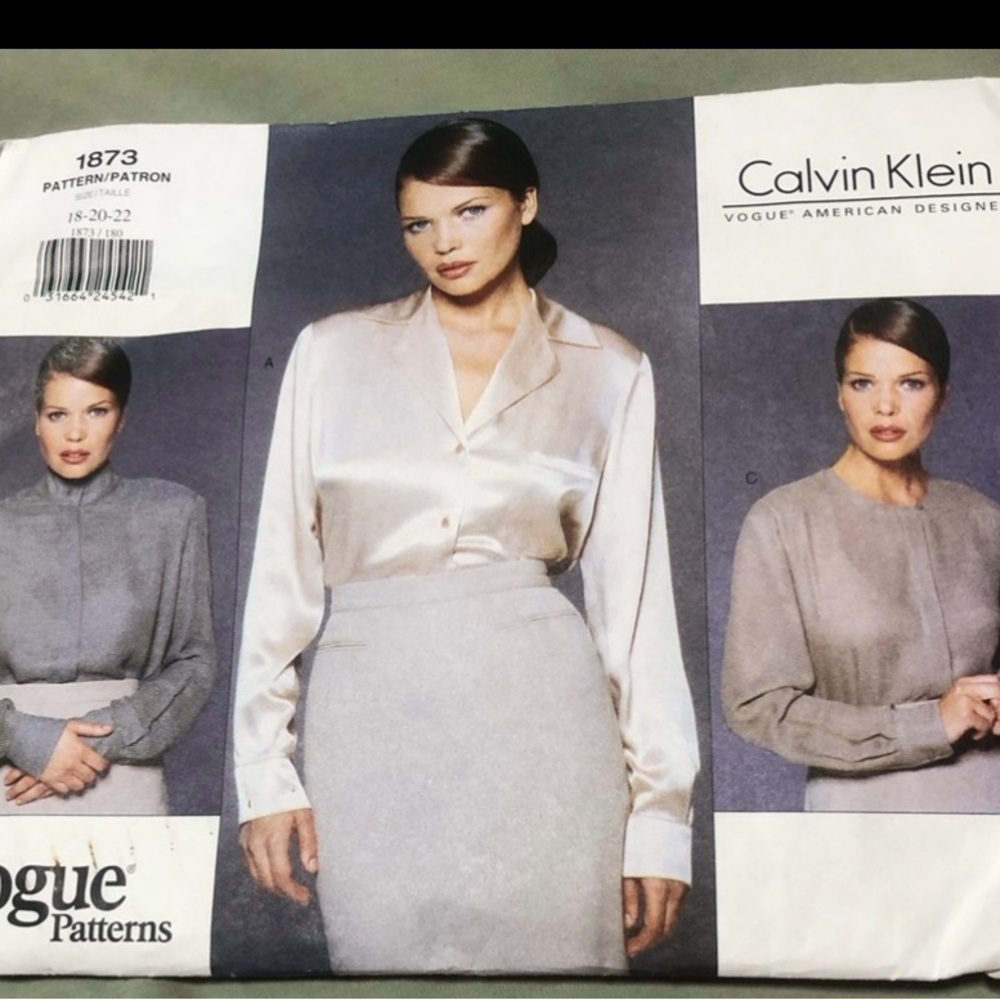 Calvin Klein Vogue Pattern 1873- loose fitting blouse- a classic